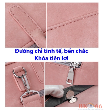 Túi chống sốc laptop, MacBook J.QMEI thời trang da PU-3
